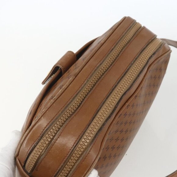 Authentic CELINE Macadam Canvas Shoulder Bag PVC Brown Gold - Picture 13 of 16